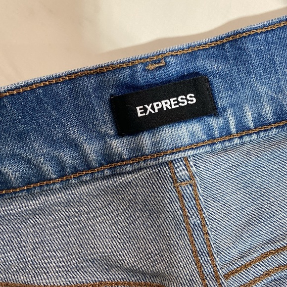 Express Women Jeans Blue Rhinestone Cropped Flare High Rise Denim Size 6 - Picture 11 of 17